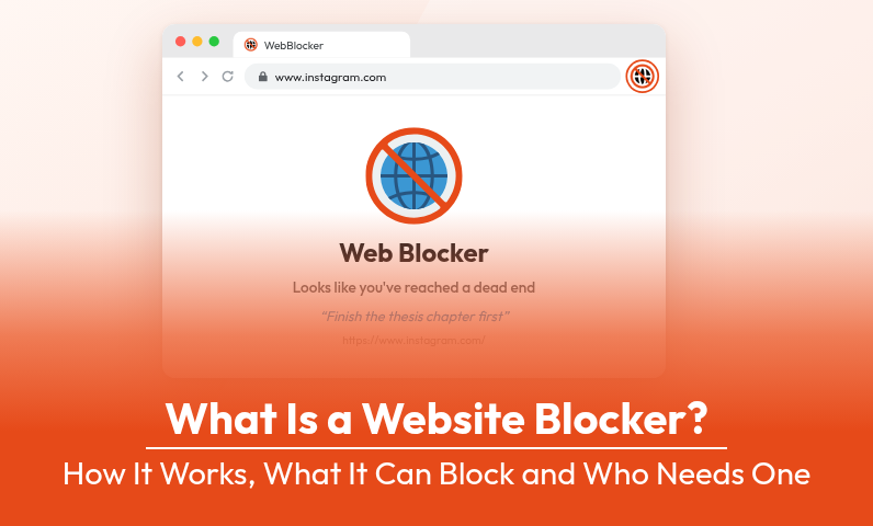 What is a website blocker: block screen with a reason